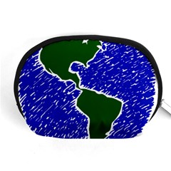 Globe Drawing Earth Ocean Accessory Pouch (medium) by HermanTelo