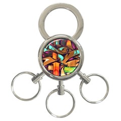 Graffiti Mural Street Art Wall Art 3-ring Key Chains by Pakrebo