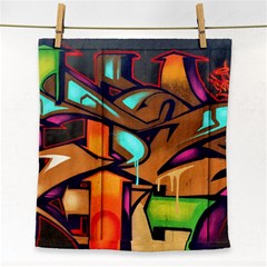 Graffiti Mural Street Art Wall Art Face Towel by Pakrebo