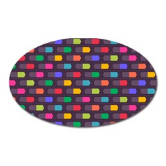 Background Colorful Geometric Oval Magnet by HermanTelo