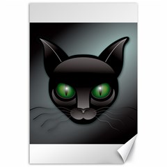 Green Eyes Kitty Cat Canvas 24  X 36  by HermanTelo