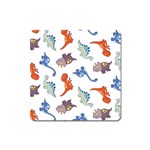 Pattern Dinosaurs Square Magnet Front