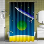 Rocket Spaceship Space Shower Curtain 48  x 72  (Small)  Curtain(48  X 72 ) - 42.18 x64.8  Curtain(48  X 72 )