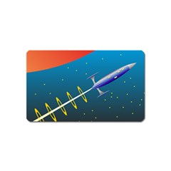 Rocket Spaceship Space Galaxy Magnet (name Card) by HermanTelo