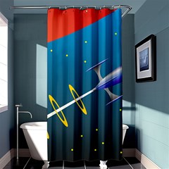 Rocket Spaceship Space Galaxy Shower Curtain 36  X 72  (stall)  by HermanTelo