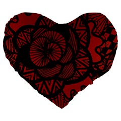 Background Abstract Red Black Large 19  Premium Heart Shape Cushions by Pakrebo