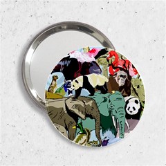 Zoo Animals Peacock Lion Hippo 2 25  Handbag Mirrors by Pakrebo