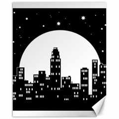 City Night Moon Star Canvas 16  X 20  by HermanTelo