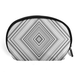 Black White Grey Pinstripes Angles Accessory Pouch (large) by HermanTelo