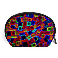 Neon Glow Glowing Light Design Accessory Pouch (large) by HermanTelo