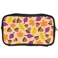 Acorn Leaves Pattern Toiletries Bag (two Sides) by HermanTelo