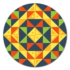 Background Geometric Color Plaid Magnet 5  (round) by Mariart