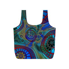 Fractal Abstract Line Wave Full Print Recycle Bag (s) by HermanTelo