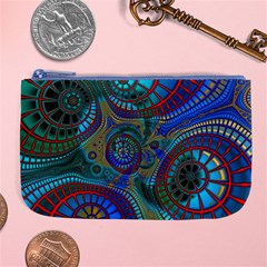 Fractal Abstract Line Wave Large Coin Purse by HermanTelo