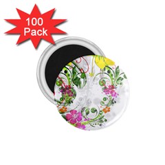 Flowers Floral 1 75  Magnets (100 Pack)  by HermanTelo