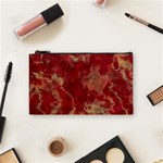 Marble Red Yellow Background Cosmetic Bag (Small) Front