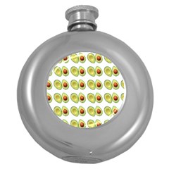 Pattern Avocado Green Fruit Round Hip Flask (5 Oz) by HermanTelo