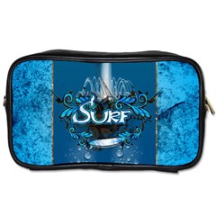 Sport, Surfboard With Water Drops Toiletries Bag (two Sides) by FantasyWorld7