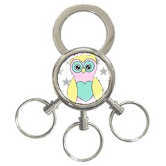 Sowa Child Owls Animals 3-ring Key Chain by Sapixe