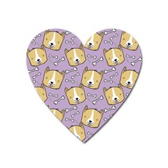 Corgi Pattern Heart Magnet by Sapixe