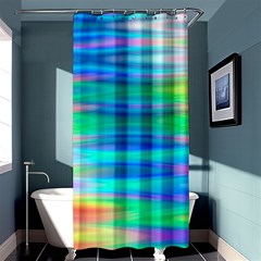 Wave Rainbow Bright Texture Shower Curtain 36  X 72  (stall)  by Sapixe