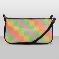 Checkerboard Pastel Squares Shoulder Clutch Bag by Sapixe