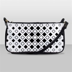 Square Diagonal Pattern Monochrome Shoulder Clutch Bag by Sapixe