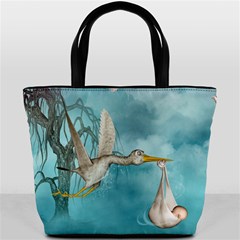 Cute Baby Is Coming With Stork Bucket Bag by FantasyWorld7