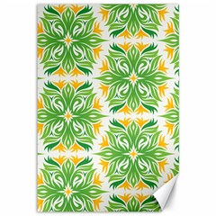 Green Pattern Retro Wallpaper Canvas 12  X 18  by Bajindul