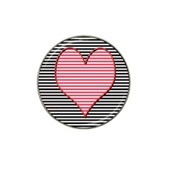 Heart Stripes Symbol Striped Hat Clip Ball Marker by Bajindul