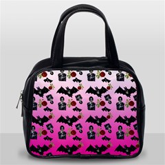 Pink Gradient Bat Pattern Classic Handbag (one Side) by snowwhitegirl