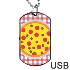 Pizza Table Pepperoni Sausage Copy Dog Tag Usb Flash (one Side) by Nexatart