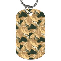 Scrapbook Leaves Decorative Dog Tag (two Sides) by Nexatart