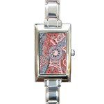 Print Rectangle Italian Charm Watch Front