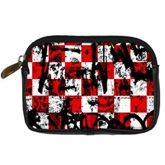 Emo Checker Graffiti Digital Camera Leather Case by ArtistRoseanneJones