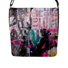 Graffiti Grunge Love Flap Closure Messenger Bag (l) by ArtistRoseanneJones