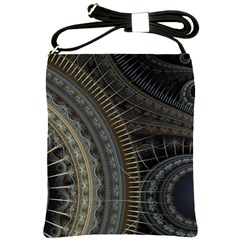 Fractal Spikes Gears Abstract Shoulder Sling Bag by Pakrebo