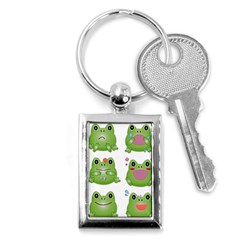 Kawaii Frog Rainy Season Japanese Key Chain (rectangle) by Pakrebo