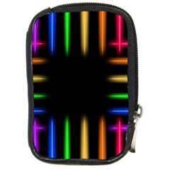 Neon Light Abstract Pattern Compact Camera Leather Case by Mariart