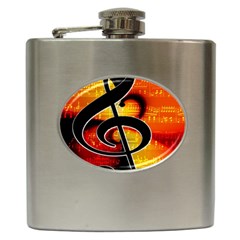 Clef Music Lines Notenblatt Hip Flask (6 Oz) by HermanTelo