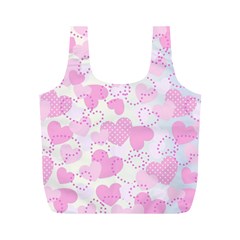 Valentine Background Hearts Full Print Recycle Bag (m) by Bajindul