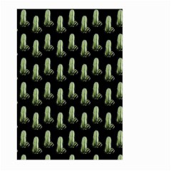 Cactus Black Pattern Large Garden Flag (two Sides) by snowwhitegirl