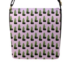 Cactus Pink Pattern Flap Closure Messenger Bag (l) by snowwhitegirl