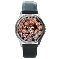 Dates Fruit Sweet Dry Food Round Metal Watch by Pakrebo