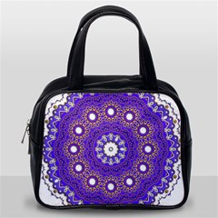 Mandala Abstract Design Pattern Blue Classic Handbag (one Side) by Pakrebo