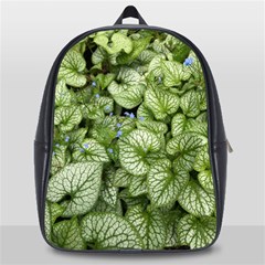 Green And White Leaf Plant School Bag (large) by Pakrebo