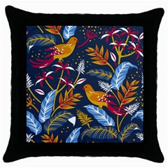 Colorful Birds In Nature Throw Pillow Case (black) by Sobalvarro