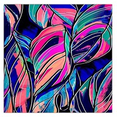 Tropical Leaves Resize 2000x2000 Same A3580b Large Satin Scarf (square) by Sobalvarro