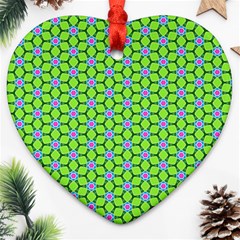 Pattern Green Ornament (heart) by Mariart