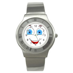 Smiley Face Laugh Comic Funny Stainless Steel Watch by Sudhe